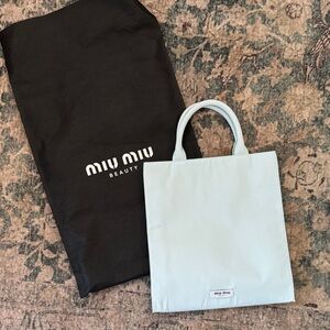 Miu Miu Sky Blue Beauty Tote